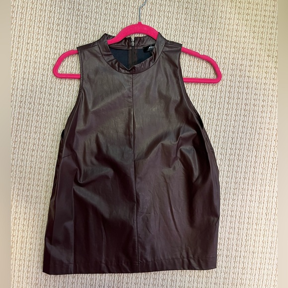 Burgundy faux leather top. Size large. - Picture 1 of 2